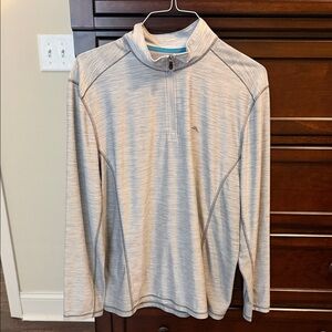 Tommy Bahama Island Zone lightweight Gray Zip-Up pullover